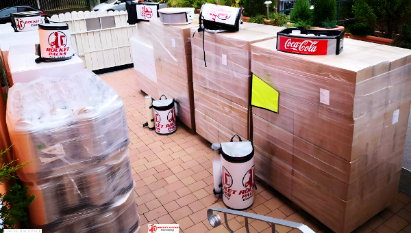 Mobile Coffee Backpack with Latte Mocha at Helsinki business event, utilized for visual merchandising, sales incentives, hospitality service, and integrated promotional efforts.