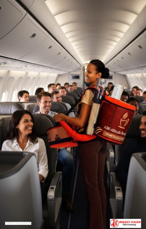 Portable Coffee Dispenser Backpack dispensing Caffe Latte at Rome open-air event, supporting promotion and sales campaigns with personal brand communication and event experience.