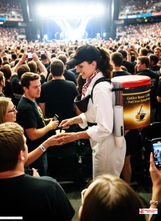 Takeaway Coffee Backpack serving Flat White at Paris wine festival, focused on brand activation, live marketing presentations, and engaging event-based customer interaction.